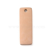 Ion Plating(IP) 304 Stainless Steel Stamping Blank Tag Charms, Laser Cut, Rectangle Charm, Rose Gold, 18x6x1.5mm, Hole: 1.2mm(STAS-K270-36RG)