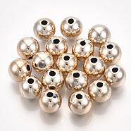 UV Plating ABS Plastic Beads, Round, Rose Gold Plated, 15.5~16x15mm, Hole: 2.5mm(CCB-S162-29F-03)