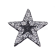 Glitter Hotfix Rhinestone, Iron on Patches, Dress Shoes Garment Decoration, Star, Crystal, 77x82x2.5mm(DIY-WH0260-67A-02)