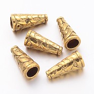 Tibetan Style Alloy Bead Cone, Cadmium Free & Nickel Free & Lead Free, Antique Golden, 18x8x8mm, Hole: 1mm(X-TIBEB-00821-AG-NR)