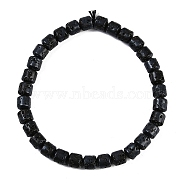 Natural Lava Rock Beaded Stretch Bracelets for Men Women, Column, Inner Diameter: 2-1/8 inch(5.5cm), Bead: 6x6mm(BJEW-G727-01E)