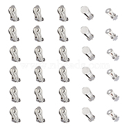 36Pcs Stainless Steel Clip-on Earring Findings, with Round Flat Pad Tray, Stainless Steel Color, 15.5x10x9mm(KK-FH0006-69)