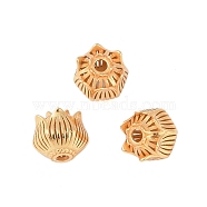 925 Sterling Silver Bead Caps, Flower, Real 18K Gold Plated, 7x6.5mm, Hole: 1.6mm(STER-P060-33G)