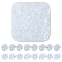 280pcs Plastic Ear Nuts, Earring Backs, White, 4x2.5mm, Hole: 0.7mm(FIND-FS0001-84)