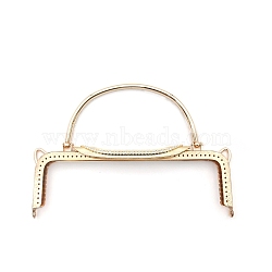 Iron Kiss Lock Purse Frame Handle, for Coin Purse Making, Light Gold, 220mm(PW-WG8A2E6-02)