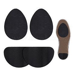 AHADERMAKER 4 Pair 2 Styles Skid Rubber Shoes Bottom, Self Adhesive Wear Resistant Raised Grain Repair Sole Pad for Boots, Leather Shoes, Black, 60~90x65~90x1.5mm, 2 pair/style(FIND-GA0003-83)