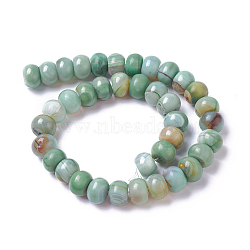 Natural Dyed Agate Imitation Turquoise Beads Strands, Rondelle, Medium Aquamarine, 14~14.5x8.5~10.5mm, Hole: 1.6mm, about 38~39pcs/strand, 14.33  inch~15.15 inch(36.4~38.5cm)(G-P425-01A-01)