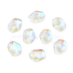 Glass Rhinestone Cabochons, Nail Art Decoration Accessories, Nuggets, Crystal, 10x8x3.5mm(MRMJ-N029-07-10)