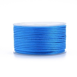 Polyester Braided Cords, for Jewelry Making Beading Crafting, Dodger Blue, 2mm, about 21.87 yards(20m)/roll(OCOR-I006-A01-20)