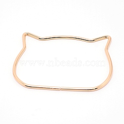 Iron Bag Handles, for Handmade Bag Handbags Purse Handles Replacement, Cat Head, Light Gold, 8.5x11.25x0.4cm, Inner Diameter: 8x10.5cm(FIND-WH0064-45)