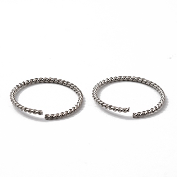304 Stainless Steel Open Jump Rings, Twist Ring, Stainless Steel Color, 16x1mm, Inner Diameter: 15mm, about 180pcs/bag