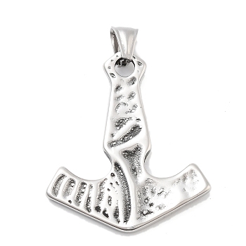 316 Surgical Stainless Steel Pendants, Axe Charm, Antique Silver, 47x39x2.6mm, Hole: 6.5mm