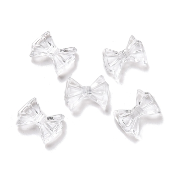 Transparent Acrylic Beads, Bowknot, Clear, 9x12x4mm, Hole: 1.6mm