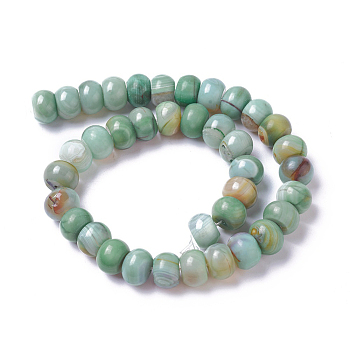 Natural Dyed Agate Imitation Turquoise Beads Strands, Rondelle, Medium Aquamarine, 14~14.5x8.5~10.5mm, Hole: 1.6mm, about 38~39pcs/strand, 14.33  inch~15.15 inch(36.4~38.5cm)