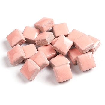 Square Shape Porcelain Mosaic Tiles, for DIY Mosaic Art Crafts, Picture Frames and More, Pink, 10x10mm, about 205pcs/set