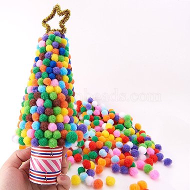 25mm Multicolor Assorted Pom Poms Balls About 500pcs for DIY Doll Craft Party Decoration(AJEW-PH0001-25mm-M)-5