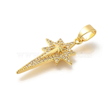 Brass Cubic Zirconia Pendants(KK-M295-09G)-2