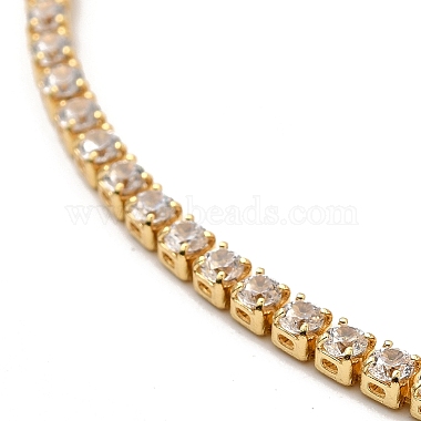 Adjustable Rack Plating Brass Cubic Zirconia Chain Bracelets(X-BJEW-A132-01G)-2