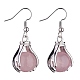 Boucles d'oreilles pendantes en quartz rose naturel(EJEW-A092-09P-18)-3