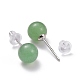 Crackle Round Green Aventurine Dainty Stud Earrings for Girl Women(EJEW-M202-04C)-2