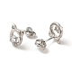 Clear Cubic Zirconia Hollow Out Cat Stud Earrings(EJEW-F301-14)-3