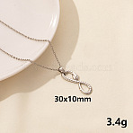 304 Stainless Steel Serpentine Pendant Necklaces, Cable Chain Necklaces(RN6163-11)