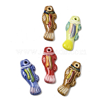 Hand-Painted Porcelain Big Pendants, Fish Charms, Mixed Color, 68.5~72x27.5~29.5x11.5~12mm, Hole: 4.5mm(LA-CBAC6A6-06A)