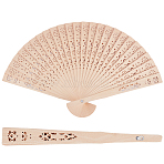Wood Folding Fans, for Wedding Gift, Moon, 200x342x19.5mm(AJEW-WH20001-83C)