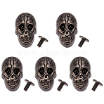 5Boxes Skull Alloy Rivets Set, with Iron Screw, for Purse Handbag Shoes Punk Rock Leather Craft Clothes Belt, Gunmetal, 26x15.5x9mm, Hole: 2.5mm, 5boxes/set(FIND-ME0001-77)