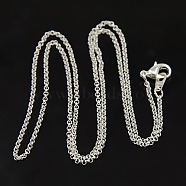 Brass Chain Necklaces, Platinum, 18.8 inch, 1.6mm(X-NJEW-D079-N)