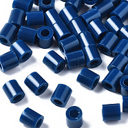 PE Fuse Beads, DIY Melty Beads, Tube, Dark Blue, 5x5mm, Hole: 3mm(X-DIY-R013-A32)