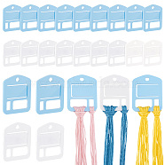 Elite 30Pcs 2 Colors Acrylic Spool Floss Bobbins, Thread Winding Boards, for Cross Stitch Embroidery Cotton Thread Craft DIY Sewing Storage, Mixed Color, 50x39.5x2mm, 15pcs/color(FIND-PH0018-39A)