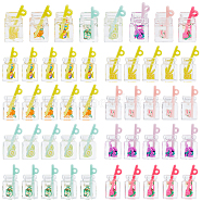 CHGCRAFT 48Pcs 8 Colors Transparent Resin Pendants, Imitation Drink, Bottle, Mixed Color, 26.3~27.5x12~13x11mm, Hole: 1.8mm, 6pcs/color(RESI-CA0001-30)