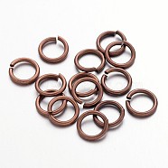 Open Jump Rings Brass Jump Rings, Cadmium Free & Lead Free, Red Copper, 7x1mm, 18 Gauge, Inner Diameter: 5mm, about 4000pcs/500g(JRC7MM-R)