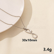 304 Stainless Steel Serpentine Pendant Necklaces, Cable Chain Necklaces(RN6163-11)