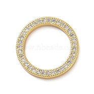 Rack Plating Brass Micro Pave Clear Cubic Zirconia Linking Rings, Flat Ring, Long-Lasting Plated, Cadmium Free & Lead Free, Real 18K Gold Plated, 16x2mm, Inner Diameter: 11.5mm(KK-P261-06G)