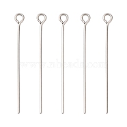 304 Stainless Steel Eye Pin, Stainless Steel Color, 35mm, Hole: 2mm, Pin: 0.7mm(STAS-R045-35mm)