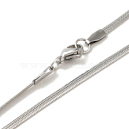 304 Stainless Steel Herringbone Chain Necklaces, with Lobster Claw Clasps, Stainless Steel Color, 18.3 inch(46.5cm), 2mm(STAS-O053-17P)