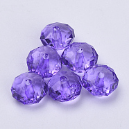 Transparent Acrylic Beads, Faceted, Rondelle, Blue Violet, 22x15mm, Hole: 3mm, about 135pcs/500g(TACR-Q258-22mm-V50)