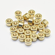 Long-Lasting Plated Brass Beads, Real 18K Gold Plated, Nickel Free, Column, 6x4mm, Hole: 3mm(X-KK-K193-086G-NF)