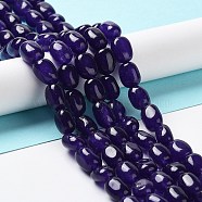 Natural Jade Beads Strands, Dyed, Nuggets, Tumbled Stone, Indigo, 9.5~11.5x8~8.5x7~8mm, Hole: 1mm, about 34~38pcs/strand, 14.76~15.16''(37.5~38.5cm)(G-E614-B01-05)