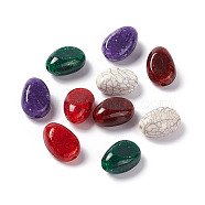 Crackle Opaque Acrylic Beads, Imitation Turquoise, Oval, Mixed Color, 19x13x10mm, Hole: 2mm, about 316pcs/500g(OACR-C006-12)