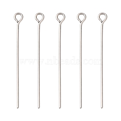 304 Stainless Steel Eye Pin, Stainless Steel Color, 35mm, Hole: 2mm, Pin: 0.7mm(STAS-R045-35mm)