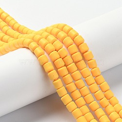 Handmade Polymer Clay Bead Strands, Column, Gold, 6.5x6mm, Hole: 1.2mm, about 61pcs/strand, 15.75 inch(40cm)(CLAY-ZX006-01-208)