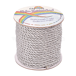 Olycraft Nylon Thread, Twisted Cord, Silver, 5mm, about 30yards/roll(27.432m/roll)(NWIR-OC0001-02-05)