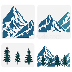 3Pcs 3 Styles PET Hollow Out Drawing Painting Stencils, for DIY Scrapbook, Photo Album, Mountain & Tree Pattern, Mixed Patterns, 210~300x297~300mm, 
1pc/style(DIY-WH0394-0009)