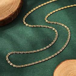 304 Stainless Steel Lumachina Chain Necklaces, with 304 Stainless Steel Clasps, Golden, 17.5 inch(44.5cm), 2mm(X-NJEW-F248-17A-G)