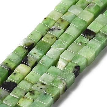 Natural Serpentine Beads Strands, Cube, Cube, 3~4x3~4x3~4mm, Hole: 1mm, about 93pcs/strand, 15.87 inch(40.3cm)