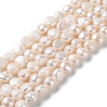 Natural Cultured Freshwater Pearl Beads Strands, Two Sides Polished, Grade 2A, PapayaWhip, 10.5~12x7~8.5mm, Hole: 0.6mm, about 34pcs/strand, 14.17 inch(36cm)