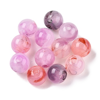 Opaque Acrylic Beads, Round, Plum, 9.5mm, Hole: 2mm, about 940pcs/500g